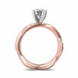 FlyerFit® 14K Pink Gold Shank And White Gold Top Split Shank Engagement Ring