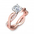 FlyerFit® 14K Pink Gold Shank And White Gold Top Split Shank Engagement Ring