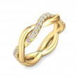 FlyerFit® 18K Yellow Gold Micropave Cutdown Wedding Band