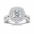 FlyerFit® 14K White Gold Split Shank Engagement Ring