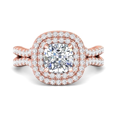 FlyerFit&reg; 14K Pink Gold Split Shank Engagement Ring