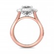FlyerFit® 18K Pink Gold Shank And White Gold Top Split Shank Engagement Ring