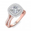 FlyerFit® 18K Pink Gold Shank And White Gold Top Split Shank Engagement Ring