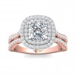 FlyerFit® 18K Pink Gold Shank And White Gold Top Split Shank Engagement Ring