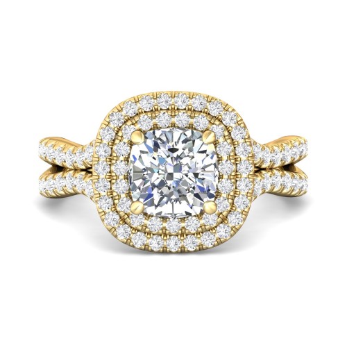 FlyerFit&reg; 14K Yellow Gold Split Shank Engagement Ring