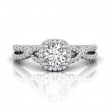 FlyerFit® Platinum Split Shank Engagement Ring