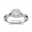 FlyerFit® Platinum Split Shank Engagement Ring