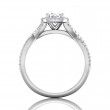 FlyerFit® Platinum Split Shank Engagement Ring