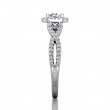 FlyerFit® Platinum Split Shank Engagement Ring