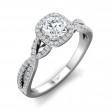 FlyerFit® Platinum Split Shank Engagement Ring