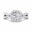 FlyerFit® Platinum Split Shank Engagement Ring