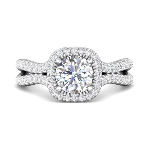 FlyerFit&reg; Platinum Split Shank Engagement Ring
