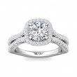 FlyerFit® Platinum Split Shank Engagement Ring