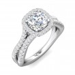 FlyerFit® Platinum Split Shank Engagement Ring