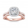 FlyerFit® 14K Pink Gold Shank And White Gold Top Split Shank Engagement Ring