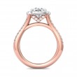 FlyerFit® 14K Pink Gold Shank And White Gold Top Split Shank Engagement Ring