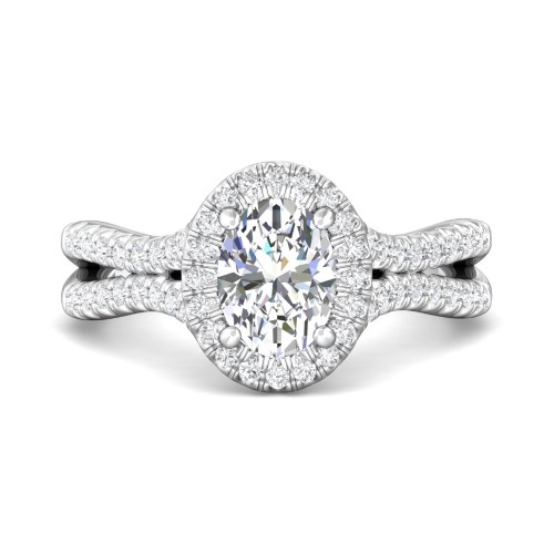 FlyerFit&reg; Platinum Split Shank Engagement Ring