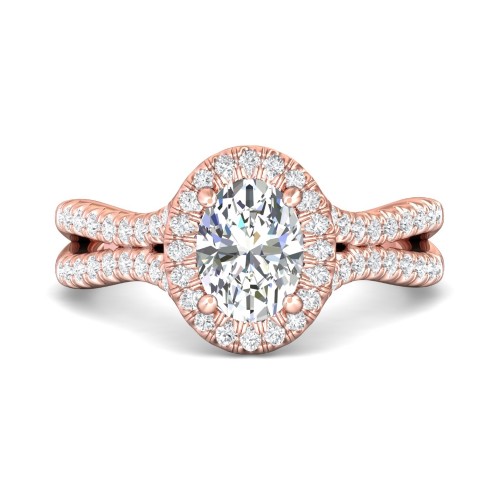 FlyerFit&reg; 14K Pink Gold Split Shank Engagement Ring