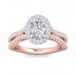 FlyerFit® 14K Pink Gold Shank And White Gold Top Split Shank Engagement Ring