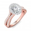 FlyerFit® 14K Pink Gold Shank And White Gold Top Split Shank Engagement Ring