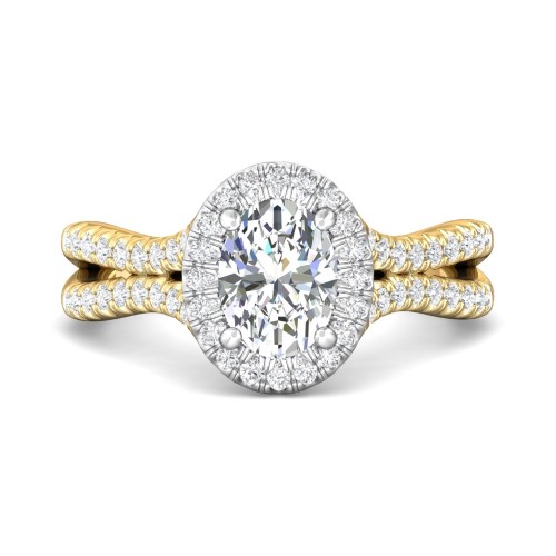 FlyerFit&reg; 18K Yellow Gold Shank And White Gold Top Split Shank Engagement Ring