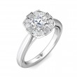 FlyerFit® 14K White Gold Solitaire Engagement Ring
