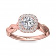 FlyerFit® 14K Pink Gold Solitaire Engagement Ring