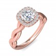 FlyerFit® 14K Pink Gold Solitaire Engagement Ring