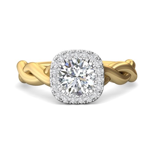 FlyerFit&reg; 14K Yellow and 14K White Gold Solitaire Engagement Ring