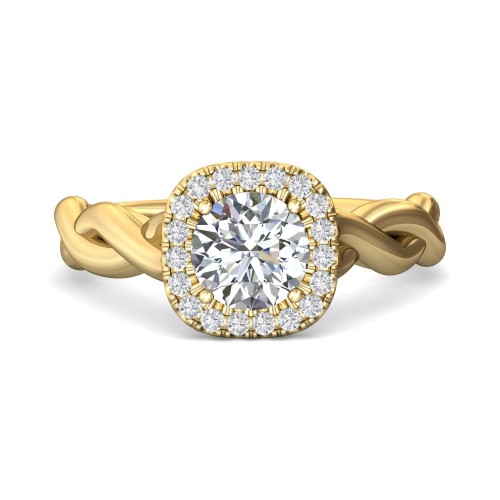 FlyerFit&reg; 14K Yellow Gold Solitaire Engagement Ring