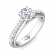 FlyerFit® Platinum Micropave Engagement Ring