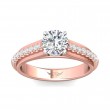 FlyerFit® 14K Pink Gold Shank And White Gold Top Micropave Engagement Ring
