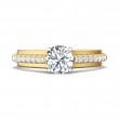 FlyerFit® 14K Yellow and 14K White Gold Micropave Engagement Ring