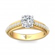 FlyerFit® 14K Yellow and 14K White Gold Micropave Engagement Ring