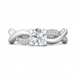 FlyerFit® 14K White Gold Split Shank Engagement Ring
