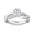 FlyerFit® 14K White Gold Split Shank Engagement Ring