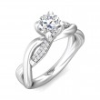 FlyerFit® 14K White Gold Split Shank Engagement Ring