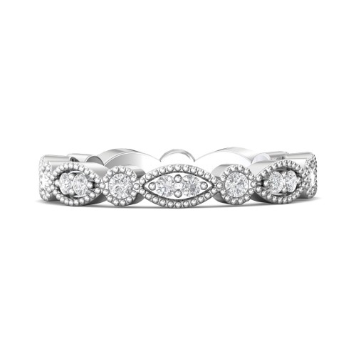 FlyerFit&reg; 18K White Gold Stackers Wedding Band