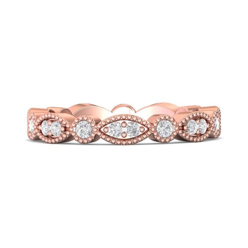 FlyerFit&reg; 14K Pink Gold Stackers Wedding Band