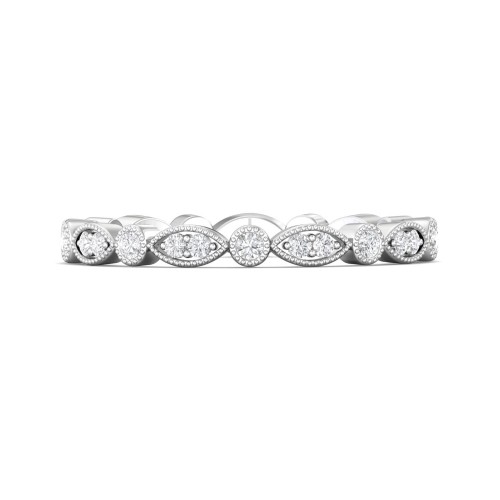 FlyerFit&reg; 18K White Gold Stackers Wedding Band