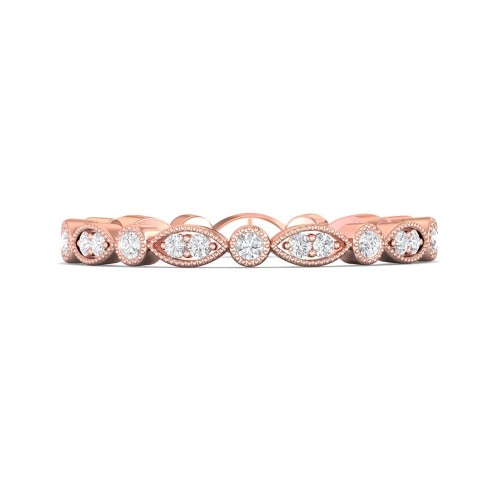FlyerFit&reg; 18K Pink Gold Stackers Wedding Band