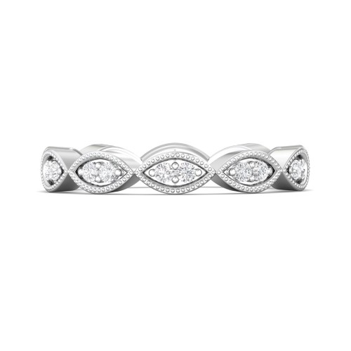 FlyerFit&reg; 18K White Gold Stackers Wedding Band