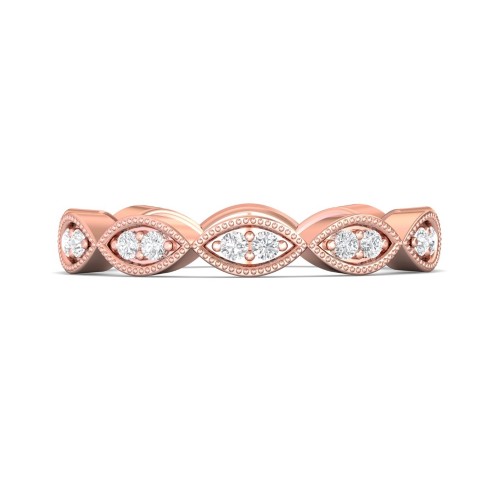 FlyerFit&reg; 14K Pink Gold Stackers Wedding Band