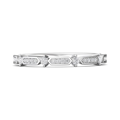 FlyerFit&reg; 18K White Gold Stackers Wedding Band