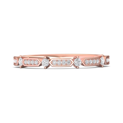 FlyerFit&reg; 18K Pink Gold Stackers Wedding Band