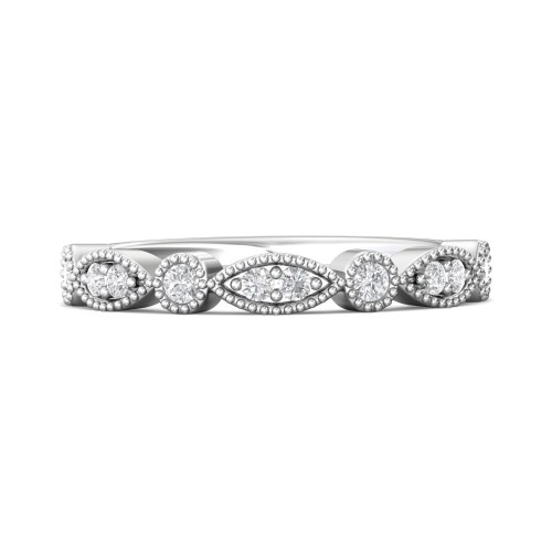 FlyerFit&reg; 18K White Gold Stackers Wedding Band