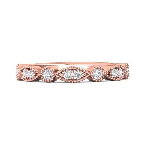FlyerFit&reg; 18K Pink Gold Stackers Wedding Band