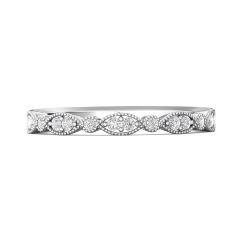 FlyerFit&reg; 18K White Gold Stackers Wedding Band