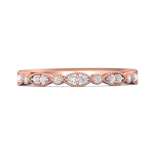 FlyerFit&reg; 18K Pink Gold Stackers Wedding Band