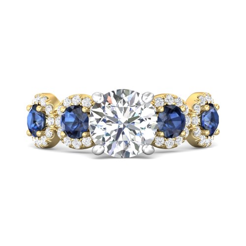 FlyerFit&reg; 18K Yellow Gold Shank And White Gold Top Encore Engagement Ring